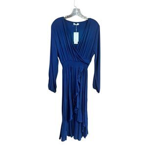 KorMei Navy  Low  V Wrap Dress Sz XL NWT